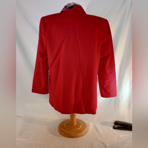 Vtg Sag Harbor Red Heartfelt Blazer - Picture 4 of 5